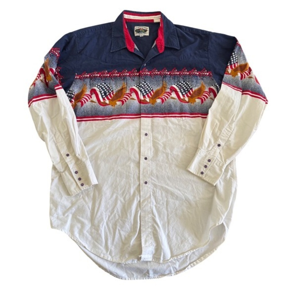 Cumberland‎ Outfitters Mens XXL Western American Eagle Button Down Shirt